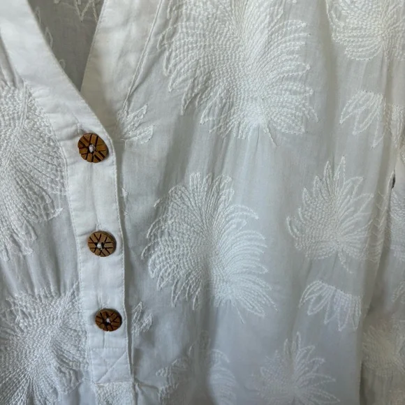 Soft Surroundings Cotton Embroidered Tunic Top - Picture 3 of 8